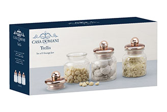 Casa Domani Trellis Storage Jar Copper Set Of 3 Gift Boxed